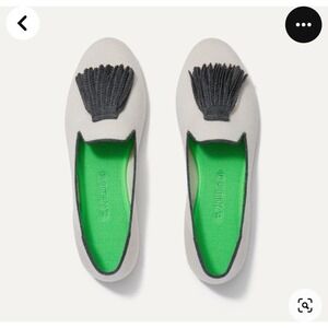 Rothy's The Merino Wool Tassel Loafer Slip On Platinum White Size 10.5 NWOB